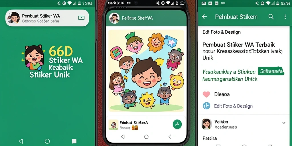 Tampilan antarmuka aplikata Pembuat Stiker WA yang user-friendly.