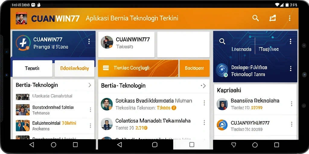 Antarmuka aplikasi CUANWIN77 yang modern dan interaktif.