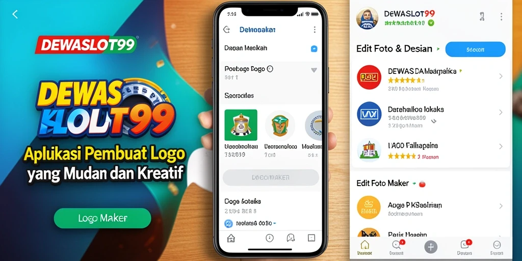 Tampilan antarmuka DEWASLOT99 dengan fitur Logo Maker yang intuitif.
