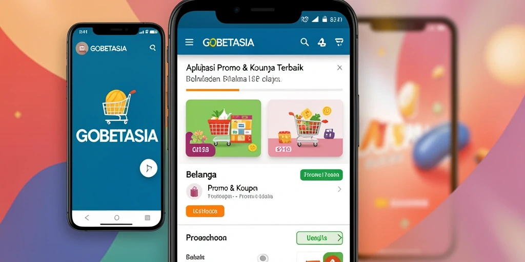 Tampilan antarmuka aplikasi GOBETASIA dengan berbagai kupon menarik.