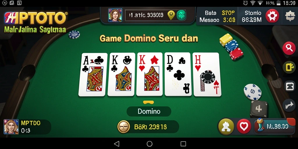 Tampilan antarmuka HPTOTO yang menarik saat bermain Domino.
