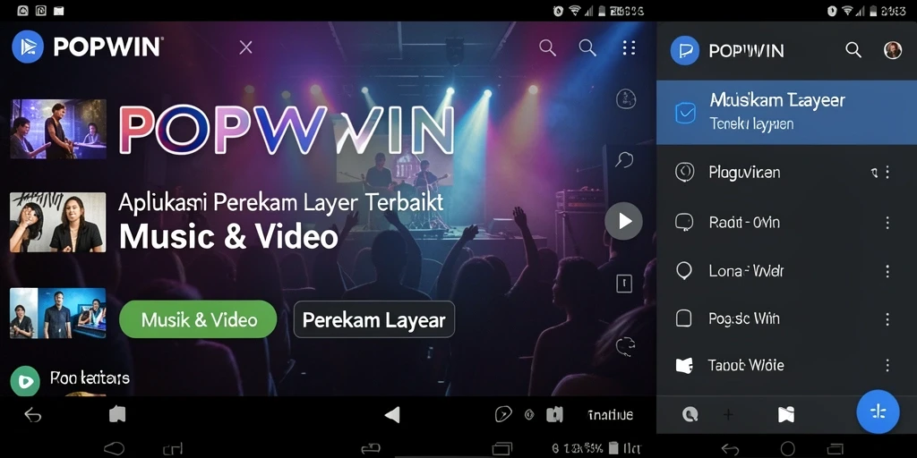 Antarmuka pengguna POPWIN yang intuitif dan fungsional untuk Perekam Layar.